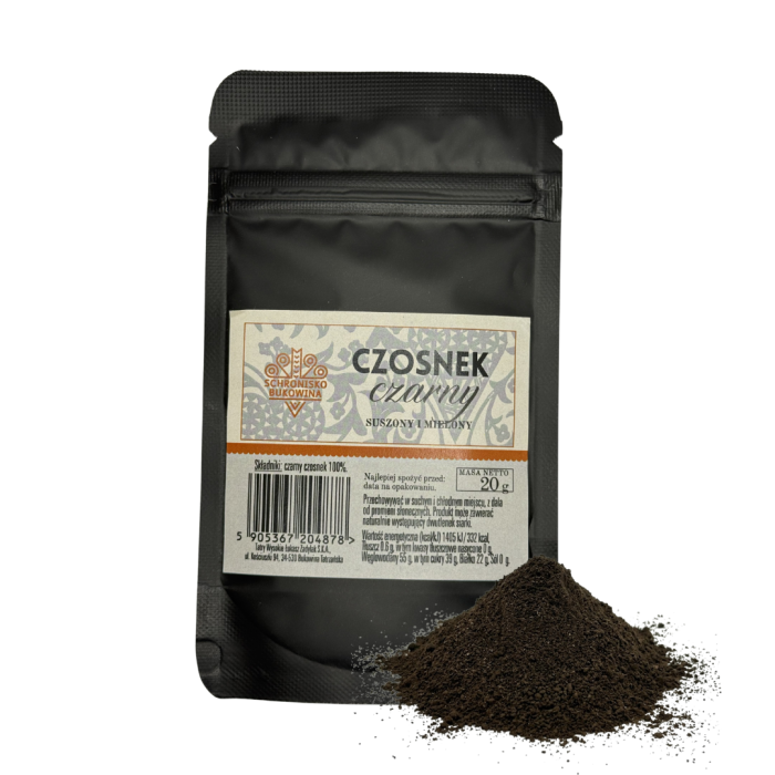 Przyprawa z czarnego czosnku 20g 100% czosnek - Schronisko Bukowina main product photo