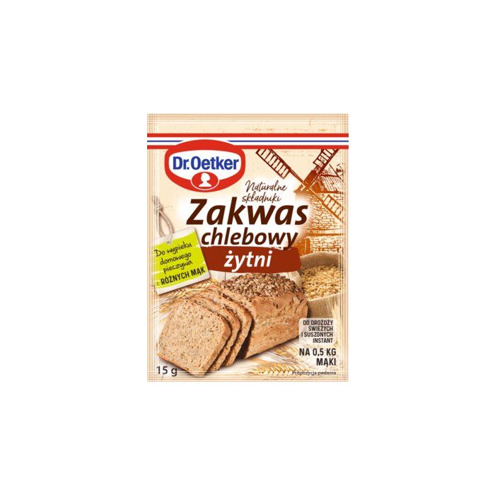 Zakwas chlebowy żytni w proszku 15g - Dr. Oetker main product photo