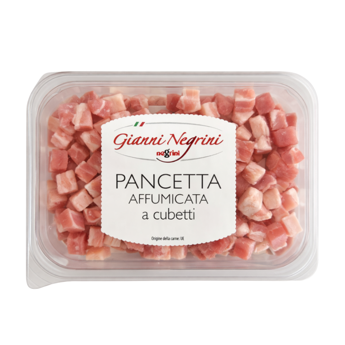 Pancetta Affumicata a cubetti krojona w kostkę 80g - Gianni Negrini main product photo
