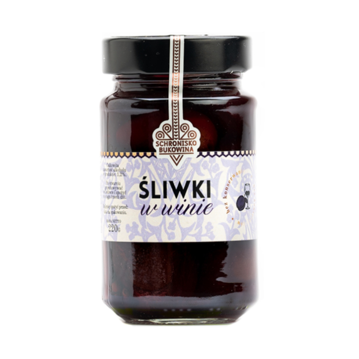 Śliwki w słodkim winie 220g - Schronisko Bukowina main product photo