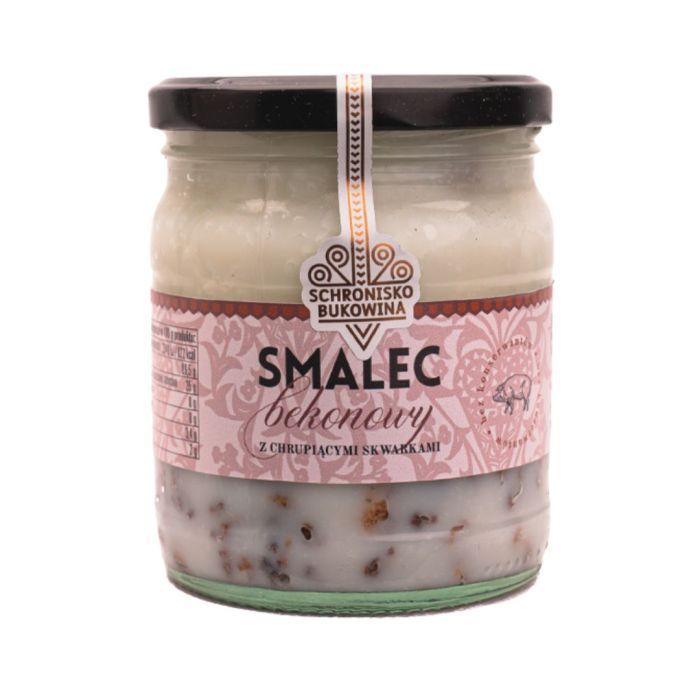 Smalec bekonowy z chrupiącymi skwarkami 370 g - Schronisko Bukowina main product photo