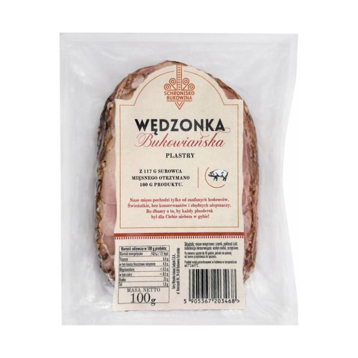 Wędzonka Bukowiańska w plastrach 100g - Schronisko Bukowina main product photo