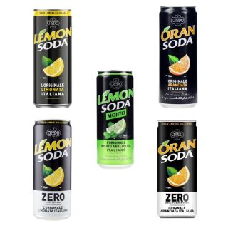 Włoska lemoniada Lemon Soda r&oacute;żne smaki w puszkach - Fondi Di Crodo 5 x 330 ml