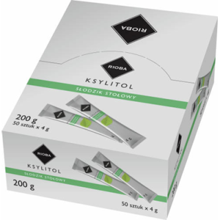 Ksylitol słodzik stołowy  (50szt x 4g) 200g - Rioba
