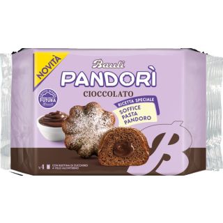 Mufiny z płynnym nadzieniem (4 sztuki w opakowaniu) Pandori Cacao 150g - Bauli
