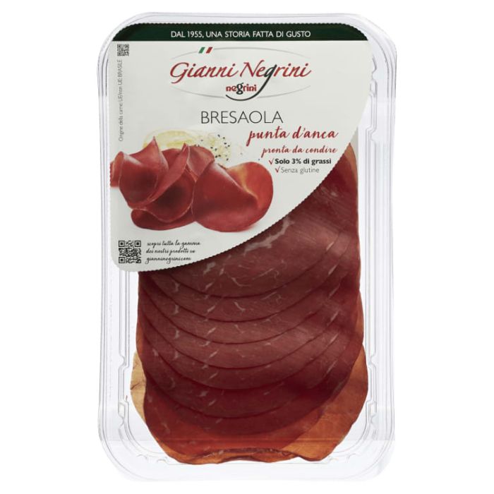 Bresaola dojrzewająca punta polędwica wołowa plastry 80g - Gianni Negrini main product photo