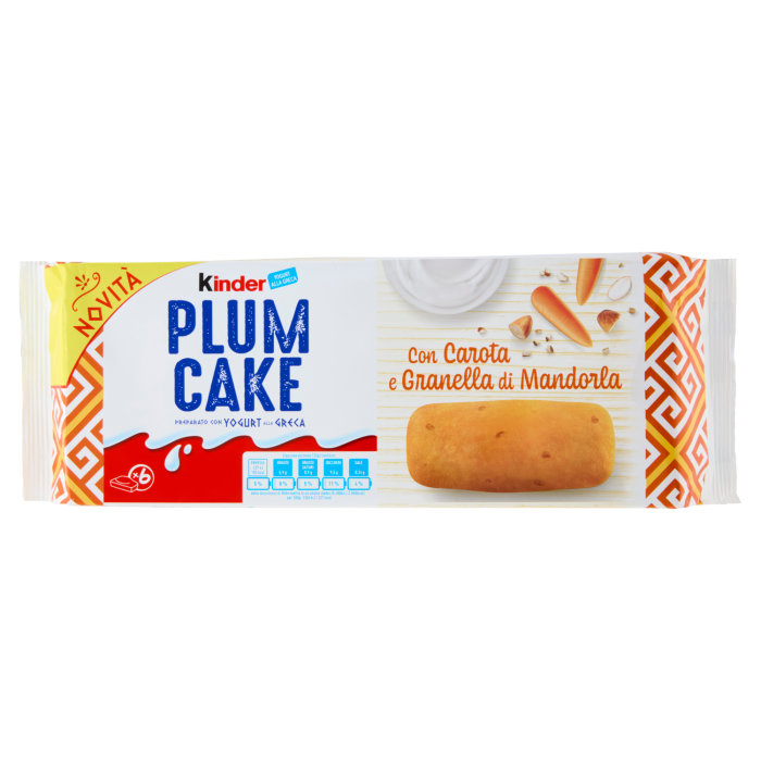 Biszkopty PLUM CAKE z jogurtem, marchewką i migdałami włoskie 192g - Kinder main product photo