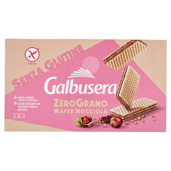 Wafle z kremem orzechowym zerograno bez glutenu i bez laktozy 180g - Galbusera main product photo