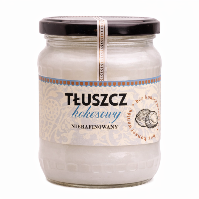 Tłuszcz kokosowy nierafinowany 430 ml  - Schronisko Bukowina
