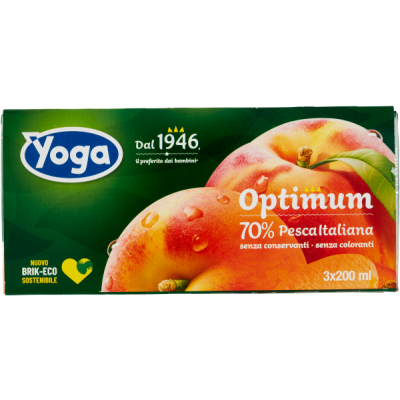 Sok brzoskwiniowy Optimum 3x200ml - Yoga, Uszkodzona etykieta