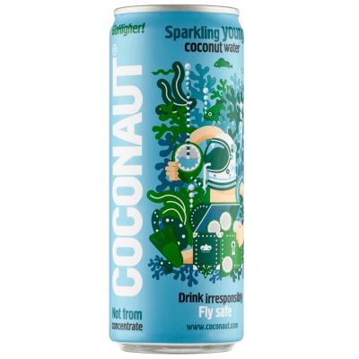 Woda kokosowa gazowana z młodego kokosa 320ml - Coconaut