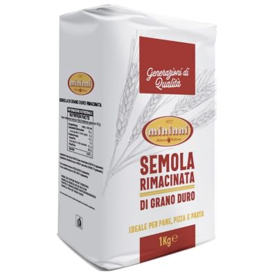 Mąka Semola Rimacinata Di Grano Duro 1kg- Mininni, Uszkodzone opakowanie, ubytek 0.25 kg