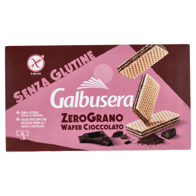 Wafle z kremem czekoladowym Senza glutine 180g  - Galbusera