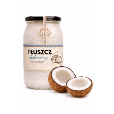 Tłuszcz kokosowy nierafinowany 900 ml  - Schronisko Bukowina