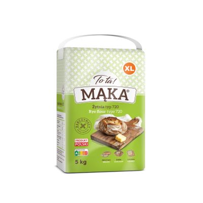 Mąka żytnia typ 720 5kg - Tota, Uszkodzone opakowanie, ubytek 0.04kg