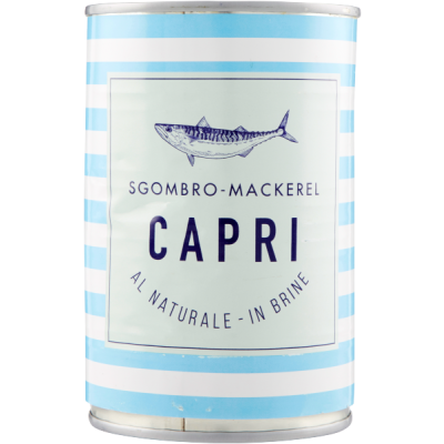 Makrele w puszce Sgombro al Naturale 425g - Capri, opakowanie zgniecione