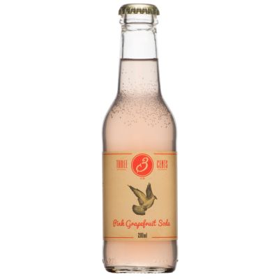 Napój gazowany bezalkoholowy różowy grejfrut Pink Prapefruti Soda 200ml - Three Cents