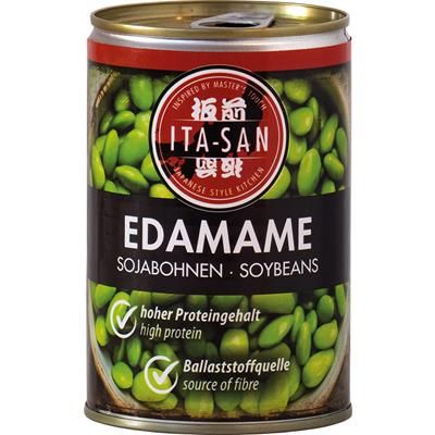 Ziarna soi Edamame 400g - Ita-San, opakowanie zgniecione