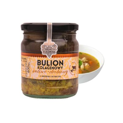Bulion drobiowo-wołowy kolagenowy 400 ml - Schronisko Bukowina