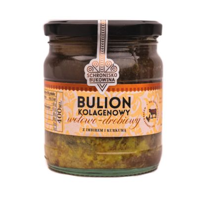 Bulion kolagenowy z imbirem i kurkumą 400 ml - Schronisko Bukowina