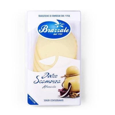 Naturalnie wędzone plastry sera scamorza 80 g - Brazzale