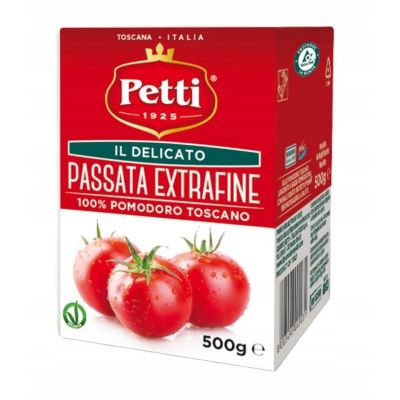 Przecier pomidorowy Passata extrafine il delicato 500g - Petti, Uszkodzone opakowanie