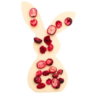 Zajączek z białej czekolady z żurawiną 100g - Schronisko Bukowina, Uszkodzony towar