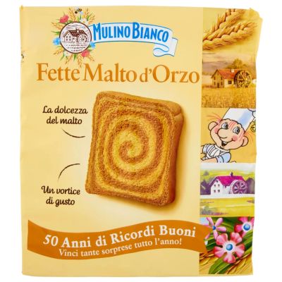 Sucharki Fette Malto d'Orzo 315g - Mulino Bianco, opakowanie zgniecione