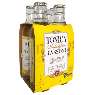 Napój gazowany Tonic 4x180ml - Tassoni, Uszkodzone opakowanie, 1 szt ubytku
