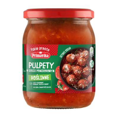 Pulpety wegańskie w sosie pomidorowym 470g - Primavika