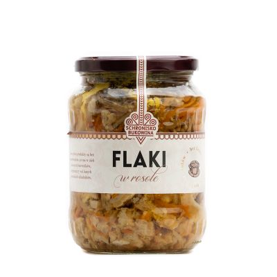 Flaki (flaczki) wołowe w rosole.