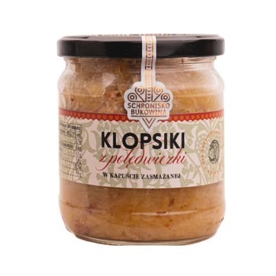 Klopsiki z polędwiczki wieprzowej w kapuście zasmażanej 370g - Schronisko Bukowina