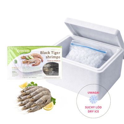 Krewetki 4/6 Black Tiger całe z głową 20% 800g IQF - Seacon