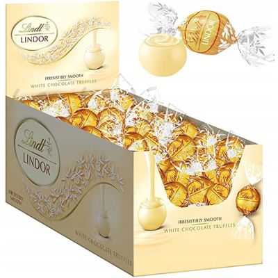 Praliny Lindt Lindor z białej czekolady w dużym opakowaniu 1,2 kg