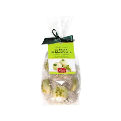 Miękkie ciasteczka z pastą migdałowo - pistacjową oblane białą czekoladą - Pisti