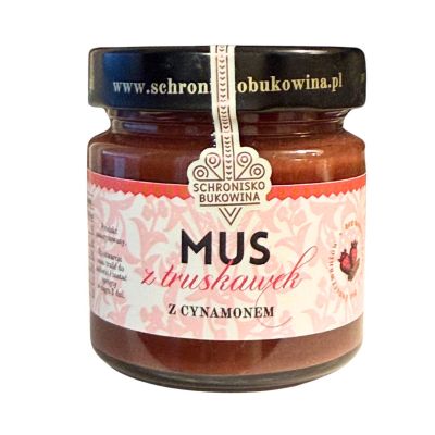 Mus z truskawek z cynamonem 200g - Schronisko Bukowina