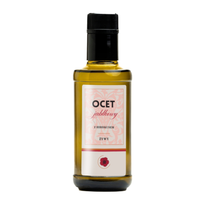 Ocet jabłkowy niepasteryzowany z hibiskusem 250 ml