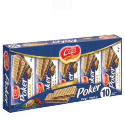 Czekoladowe wafle włoskie Poker Cacao - Lago