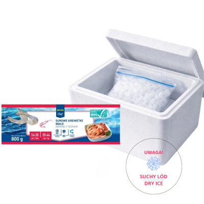 Krewetki białe 800g  surowe obrane z ogonkiem 16/20 black tiger