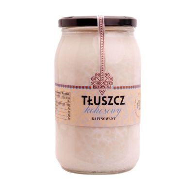 Tłuszcz kokosowy rafinowany 900 ml - Schronisko Bukowina