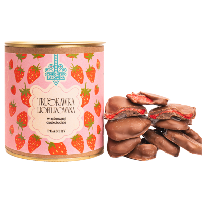 Truskawki liofilizowane w mlecznej czekoladzie 100g - Schronisko Bukowina
