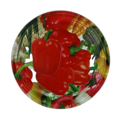 Zakrętka do słoika ze wzorem papryk fi 82