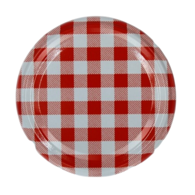 Zakrętka do słoika w czerwoną kratkę fi 82