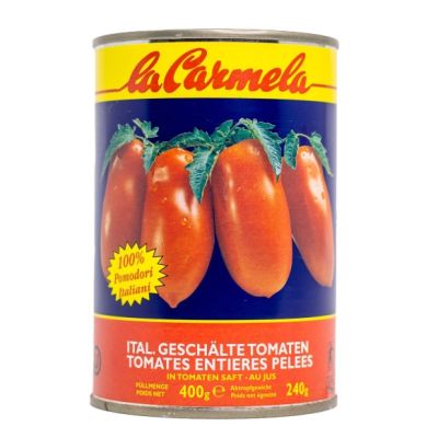 Obrane pomidory Pomidori Pelati Interi 400g - La Carmela