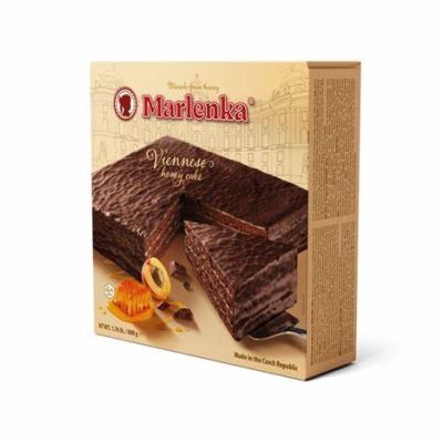 Ciasto miodowe z kremem morelowym i polewie kakaowej tort 800 g - Marlenka
