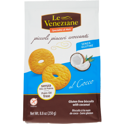 Ciasteczka kruche Biscotti Cocco 250g - Le Veneziane bezglutenowe