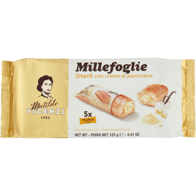 Przekąska Millefoglie Minisnack Crema Pasticcera 5szt 125g - Matilde Vicenzi