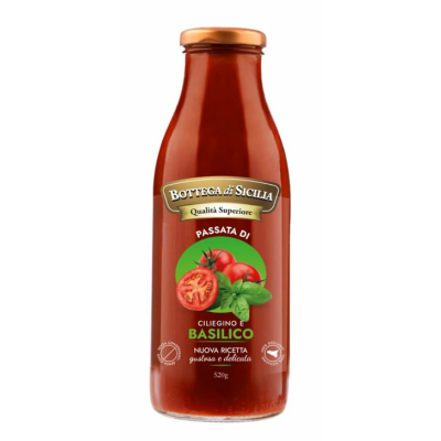 Passata di Ciliegino Basilico 520g - Bottega di Sicilia