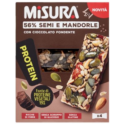 Batony Bars Protein 56% semi e Mandorle con Cioccolato Fondente 120g - Misura