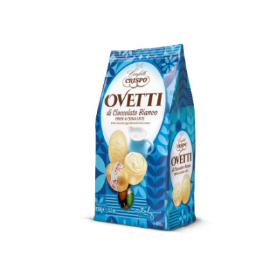 Czekoladki Ovetti Cioccolato Bianco 150g - Crispo